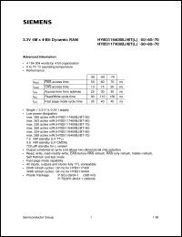 Click here to download HYB3117400BJ-70 Datasheet