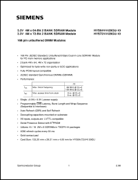 Click here to download HYS64V4120GU-10 Datasheet