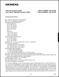 Click here to download HYB514400BJ60 Datasheet