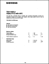 Click here to download TDA5400-2 Datasheet