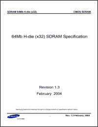 Click here to download K4S643232H-TC70 Datasheet