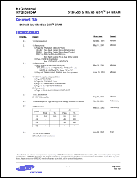 Click here to download K7Q161854A-FC10 Datasheet