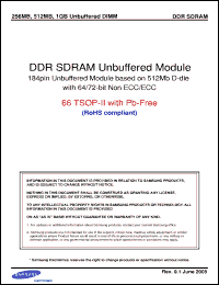 Click here to download M381L6523DUM-LB3 Datasheet