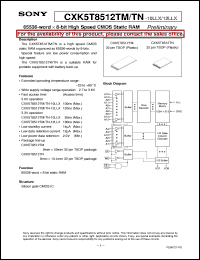 Click here to download CXK5T8512TM Datasheet