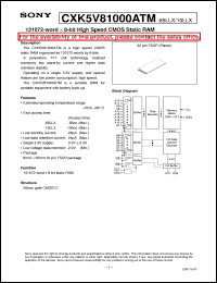 Click here to download CXK5V81000ATM-85LLX Datasheet