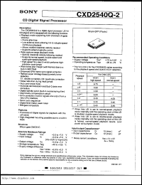 Click here to download CXD2540Q-2 Datasheet