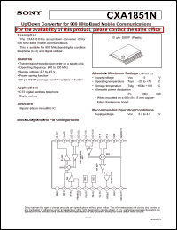 Click here to download CXA1851 Datasheet