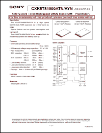 Click here to download CXK5T81000AYN Datasheet