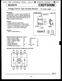 Click here to download CXD7500M Datasheet