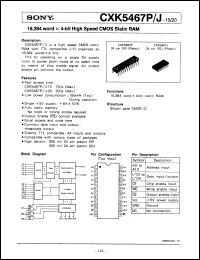 Click here to download CXK5467J15 Datasheet