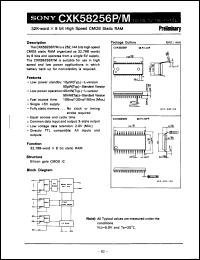 Click here to download CXK58256M15 Datasheet