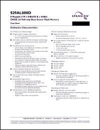 Click here to download S29AL008D55BFI010 Datasheet