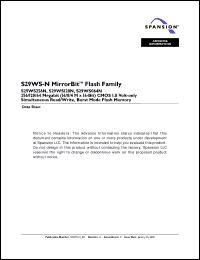 Click here to download S29WS256N0SBFI010 Datasheet