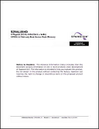 Click here to download S29AL004D90BFI012 Datasheet