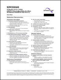 Click here to download S29CD016G0PFAI012 Datasheet