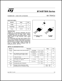 Click here to download BTB06-600BRG Datasheet