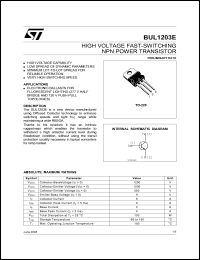 Click here to download BUL1203E Datasheet