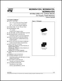 Click here to download M29W641DU90ZA1E Datasheet