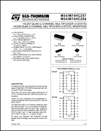 Click here to download M54HC257M1R Datasheet