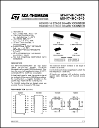 Click here to download M54HC4040 Datasheet