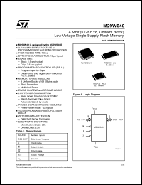 Click here to download M29W040-200K1R Datasheet