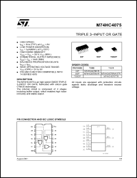 Click here to download M74HC4075RM13TR Datasheet