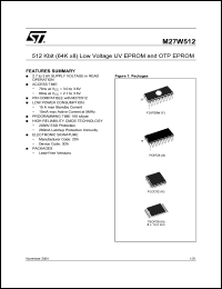 Click here to download M27W512-100K6TR Datasheet