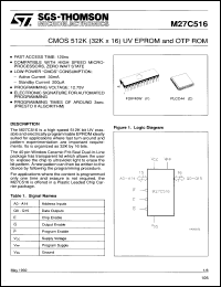 Click here to download M27C516-10XC1 Datasheet