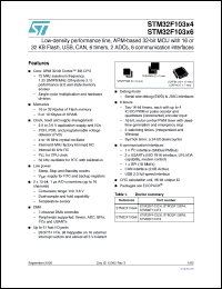 Click here to download STM32F103R6U6ATR Datasheet