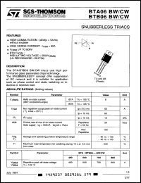 Click here to download BTB06-700CW Datasheet