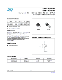 Click here to download STB100NF04_07 Datasheet