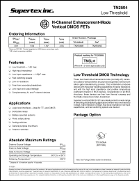 Click here to download TN2504N8 Datasheet