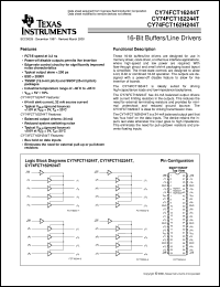 Click here to download CY74FCT16244CTPVCT Datasheet