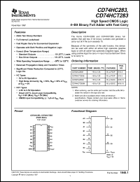 Click here to download CD74HC283 Datasheet