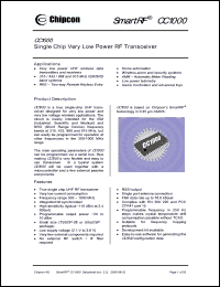 Click here to download CC1000-RTR2 Datasheet