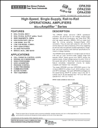 Click here to download OPA350UAG4 Datasheet