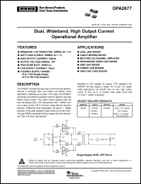 Click here to download OPA2677U/2K5G4 Datasheet