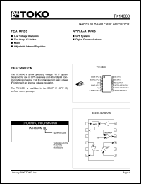 Click here to download TK14600M/600 Datasheet