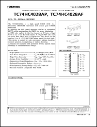 Click here to download TC74HC4028AF Datasheet