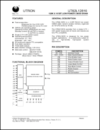 Click here to download UT62L12816BS-70LLE Datasheet