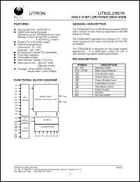 Click here to download UT62L25616BS-70LL Datasheet