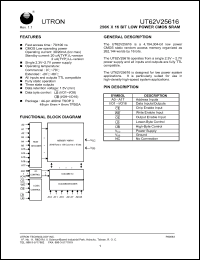 Click here to download UT62V25616MC-70LE Datasheet