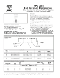 Click here to download 285D206X0150G5 Datasheet