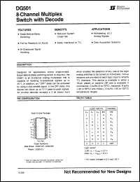 Click here to download DG501AP/883 Datasheet