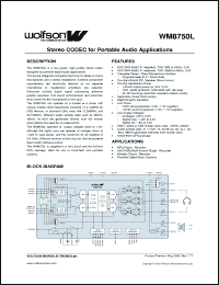 Click here to download WM8750LEFL/R Datasheet