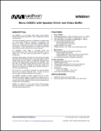 Click here to download WM8941 Datasheet