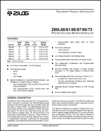 Click here to download Z86L8108PSC Datasheet