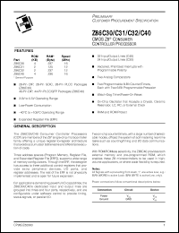 Click here to download Z86C3112PEC Datasheet