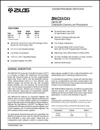 Click here to download Z86C4316FEC Datasheet