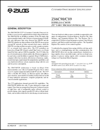 Click here to download Z86C8908PEC Datasheet